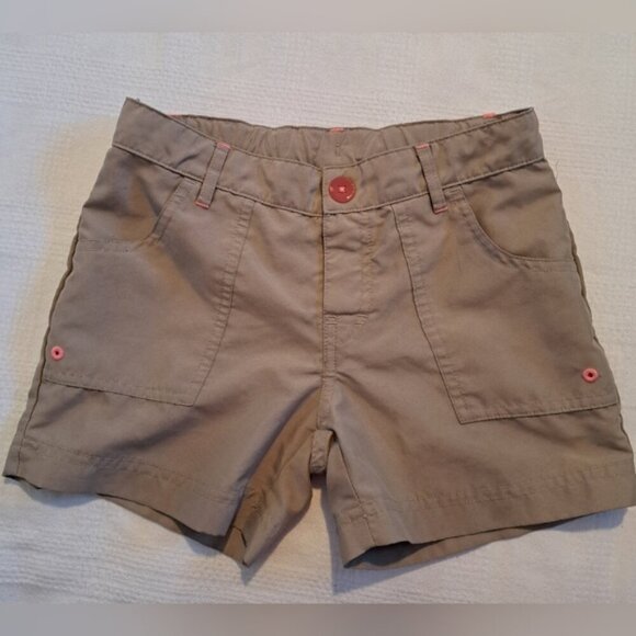 North Face girl's size Small or 7/8 Tan shorts, adjustable waist, VGUC - Picture 1 of 7